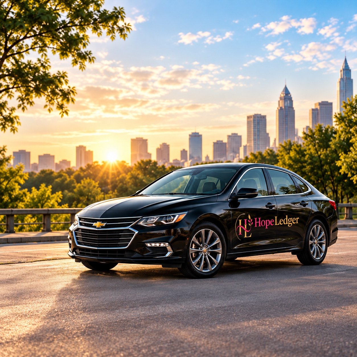 HopeLedger private non-emergency transportation promotional image featuring a car